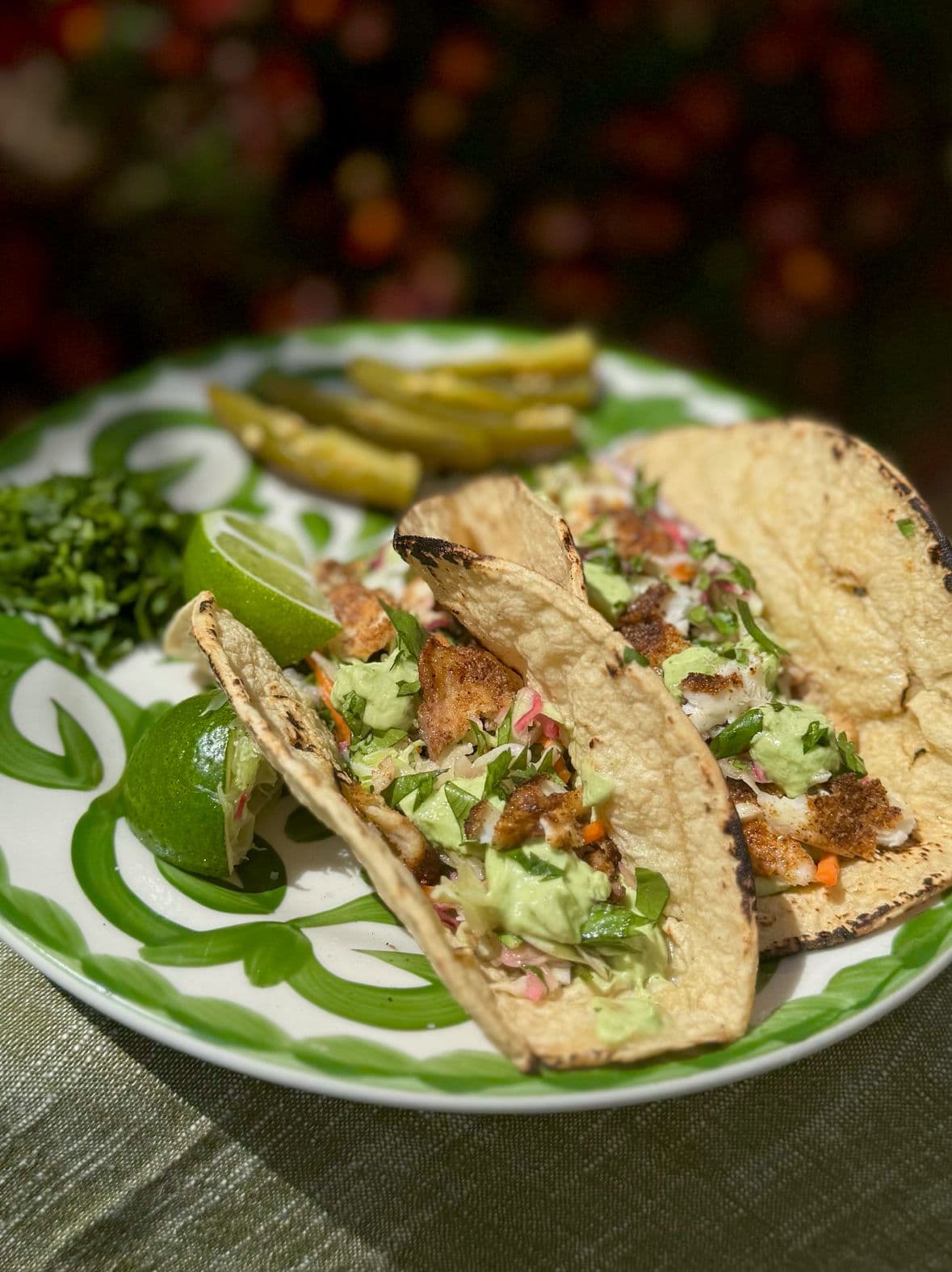 Sheet Pan Fish Tacos with Creamy Avocado Sauce (High Protein + Easy!)