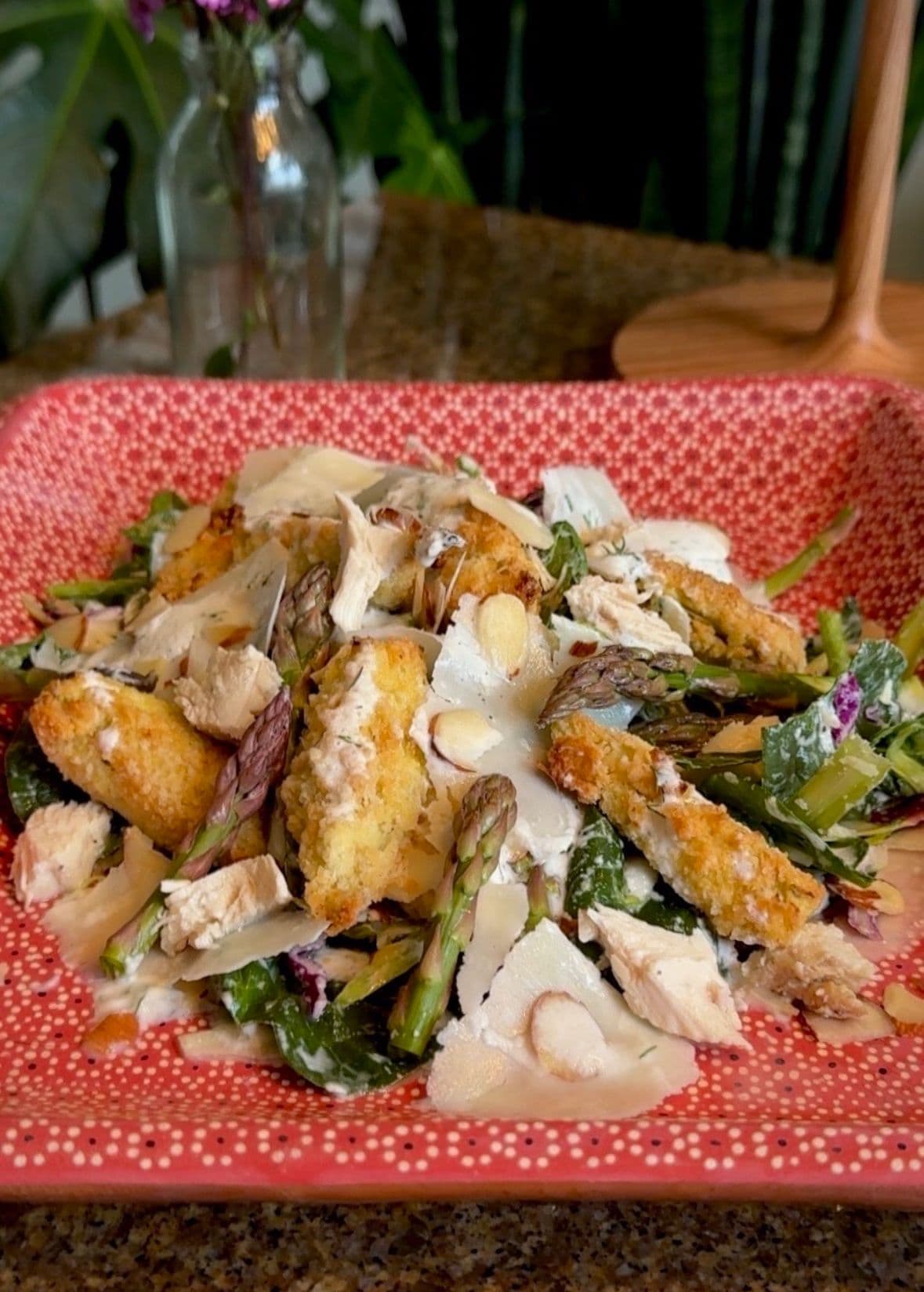 Air Fryer Tempura Artichokes + Lemon Dill Dressing = The Ultimate Spring Salad