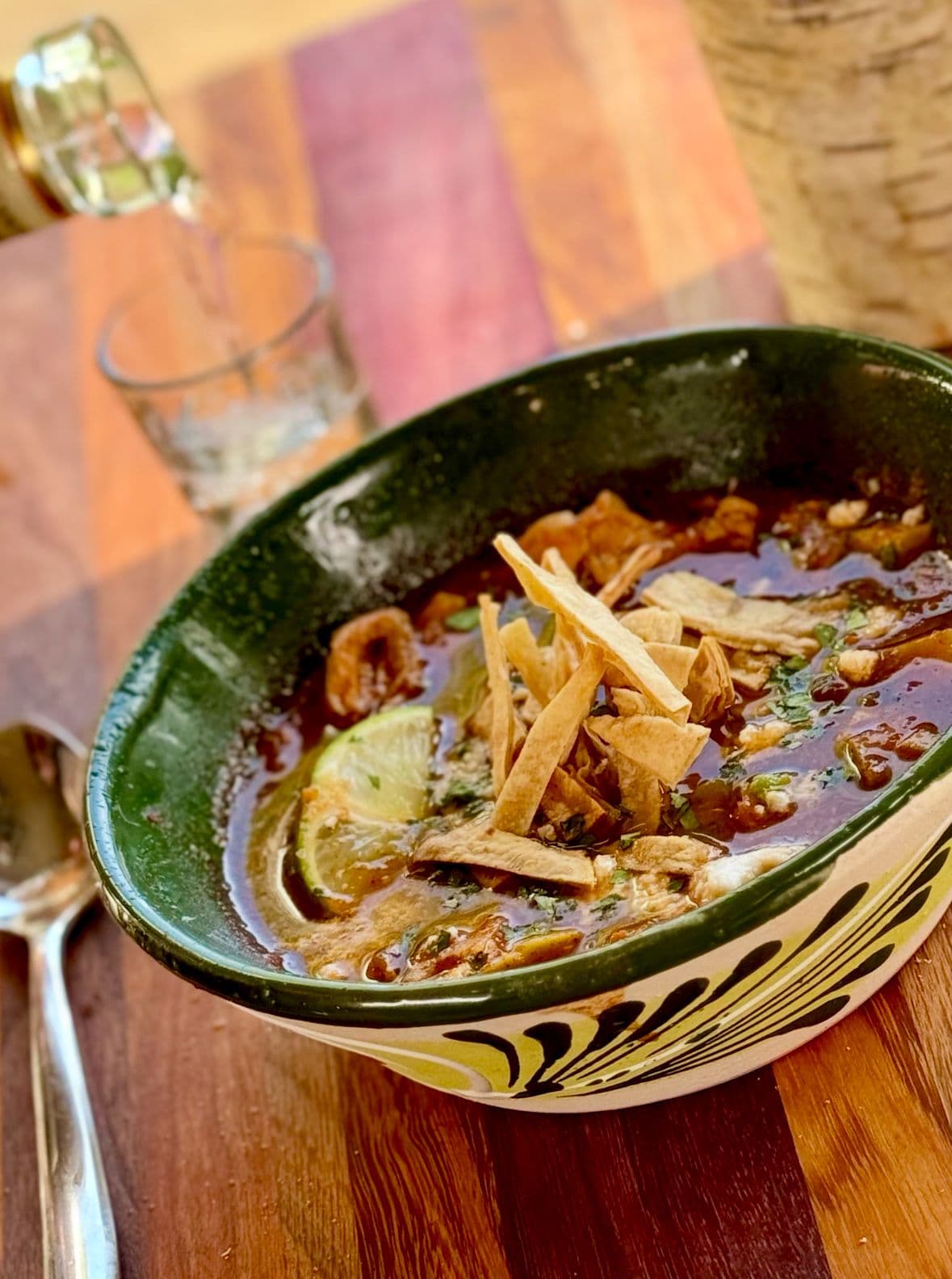 Authentic Tortilla Soup with Pasilla Chiles