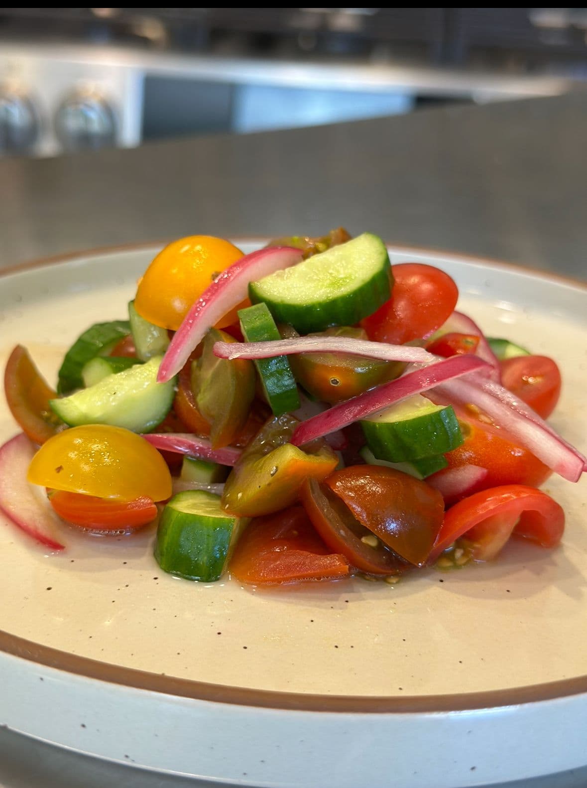 Cherry Tomato, Cucumber & Jicama Salad with Quick-Pickled Red Onions