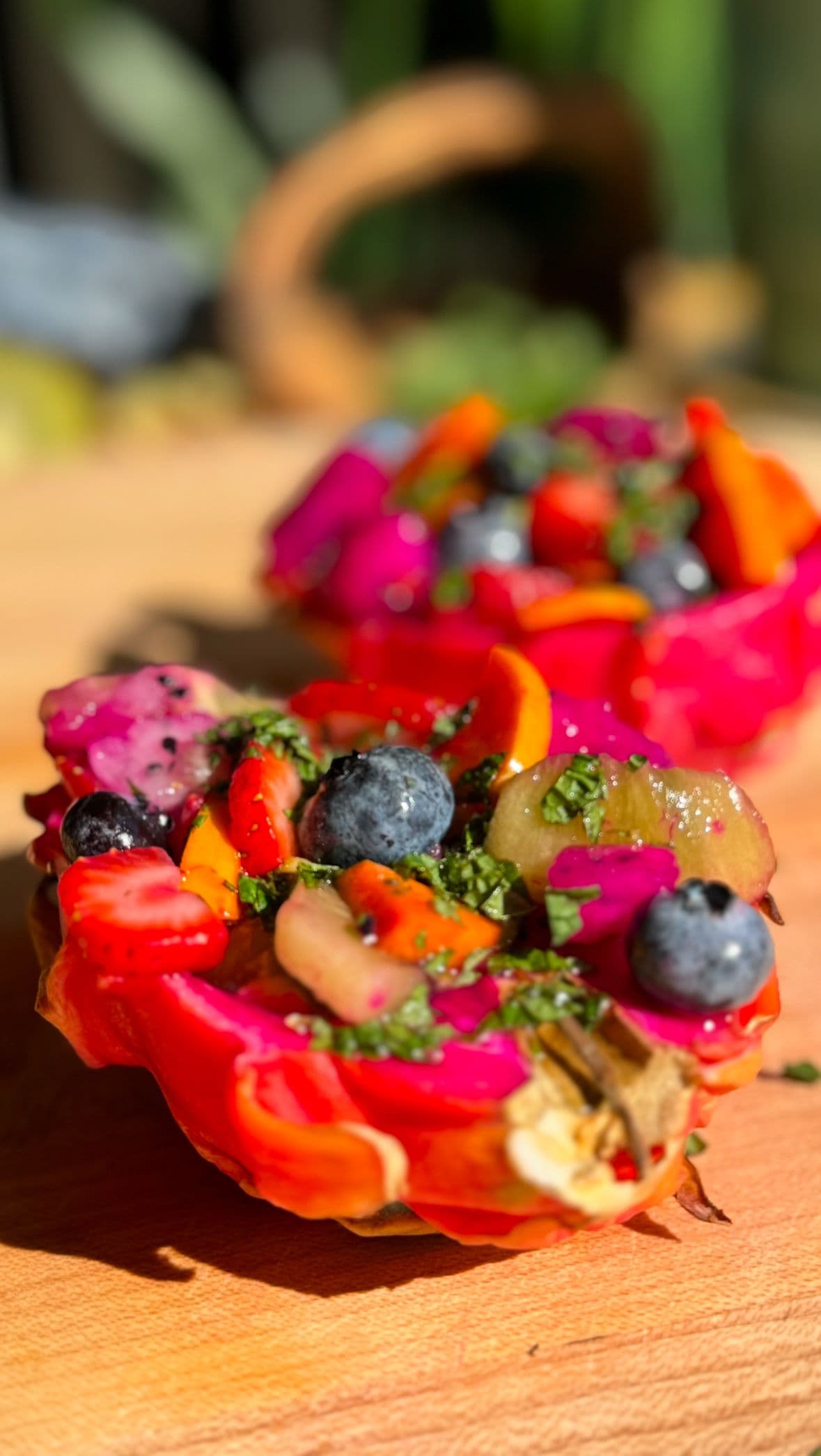 Refreshing Dragon Fruit Salad with Honey Mint Dressing