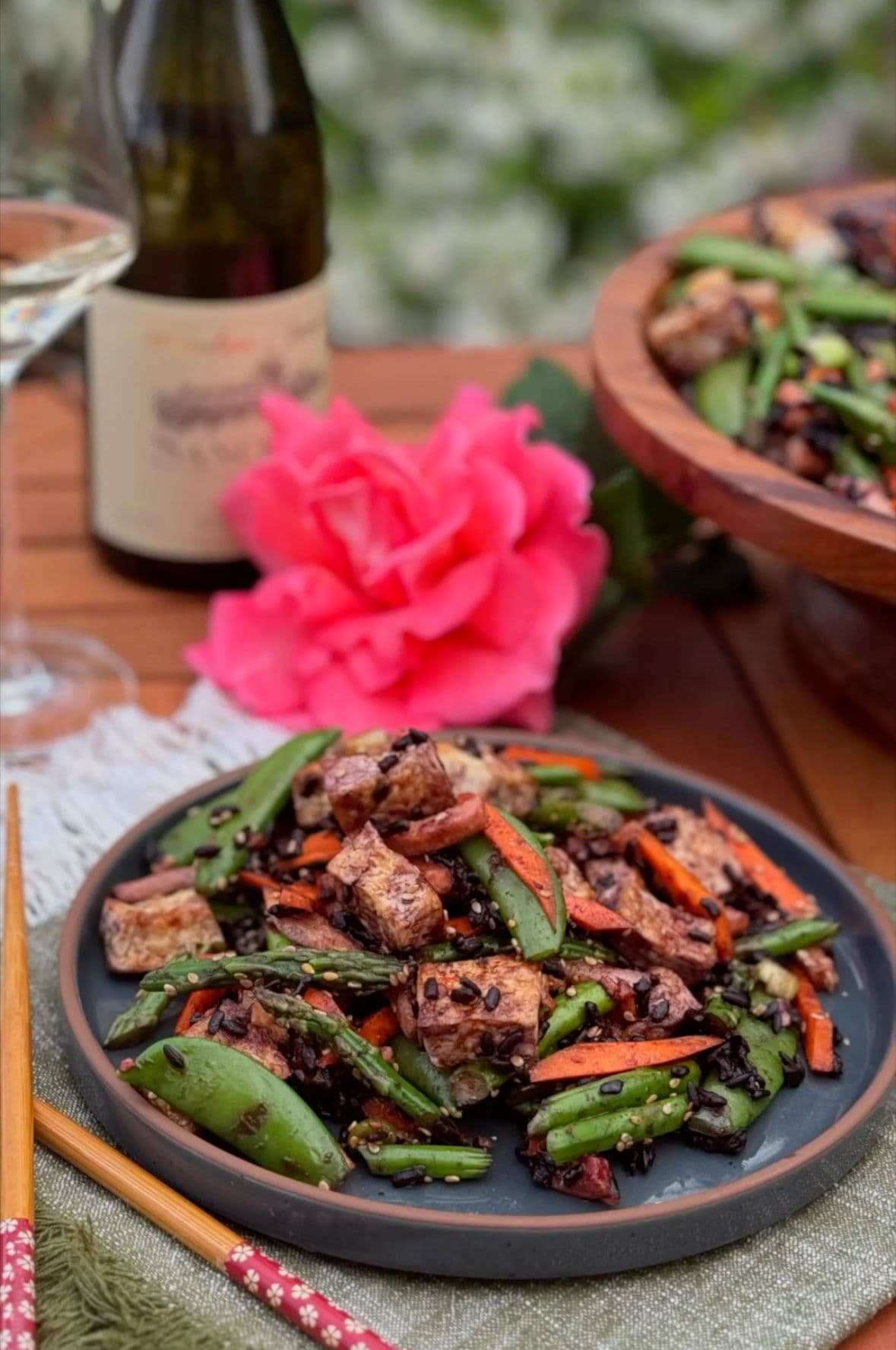 Healthy Asian Salad with Gochujang Dressing & Black Rice