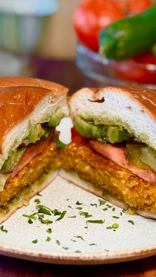 Hearty Veggie Burger with Sweet Potato & Tofu