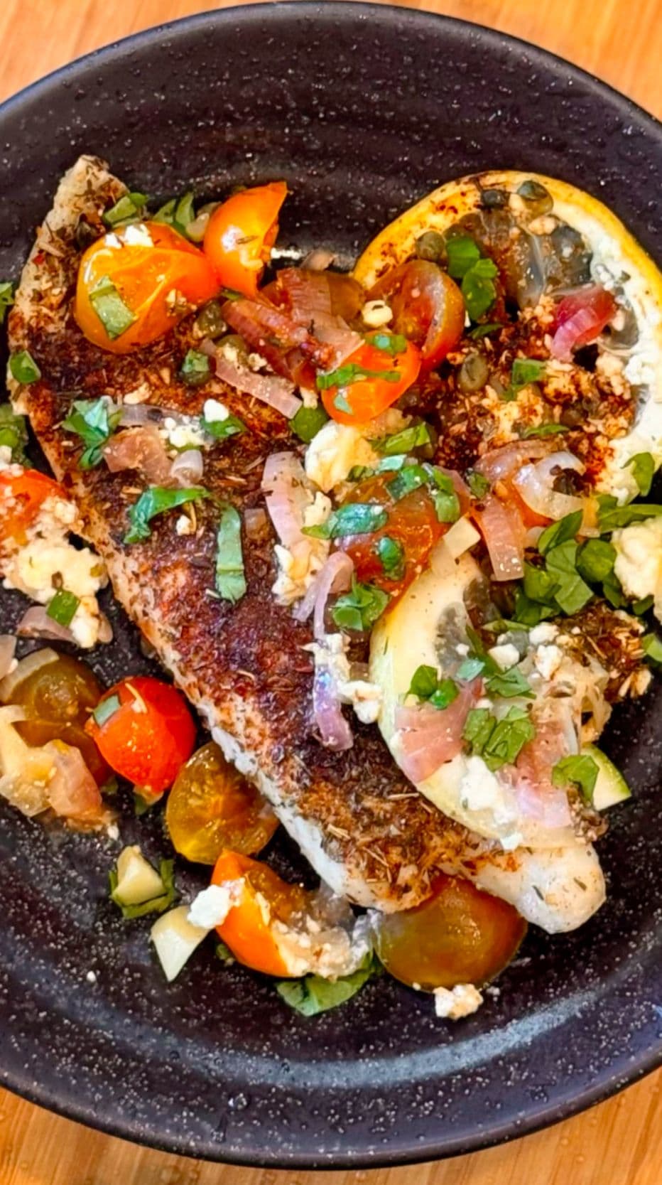 Mediterranean Baked Tilapia with Cherry Tomatoes & Capers