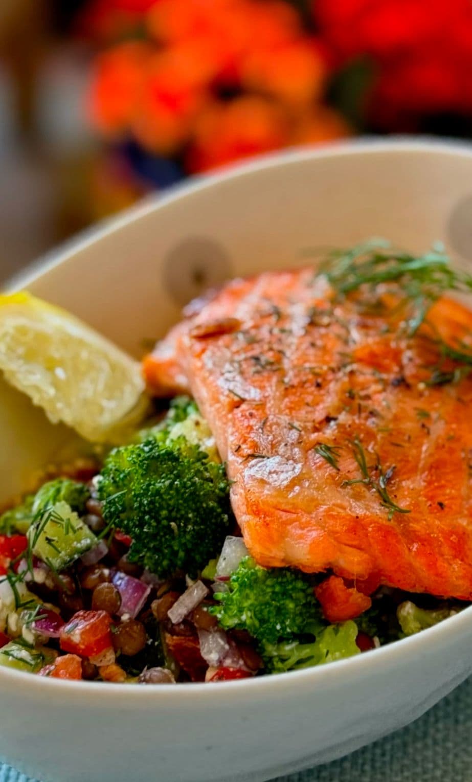 Mediterranean Salmon & Lentil Salad Recipe