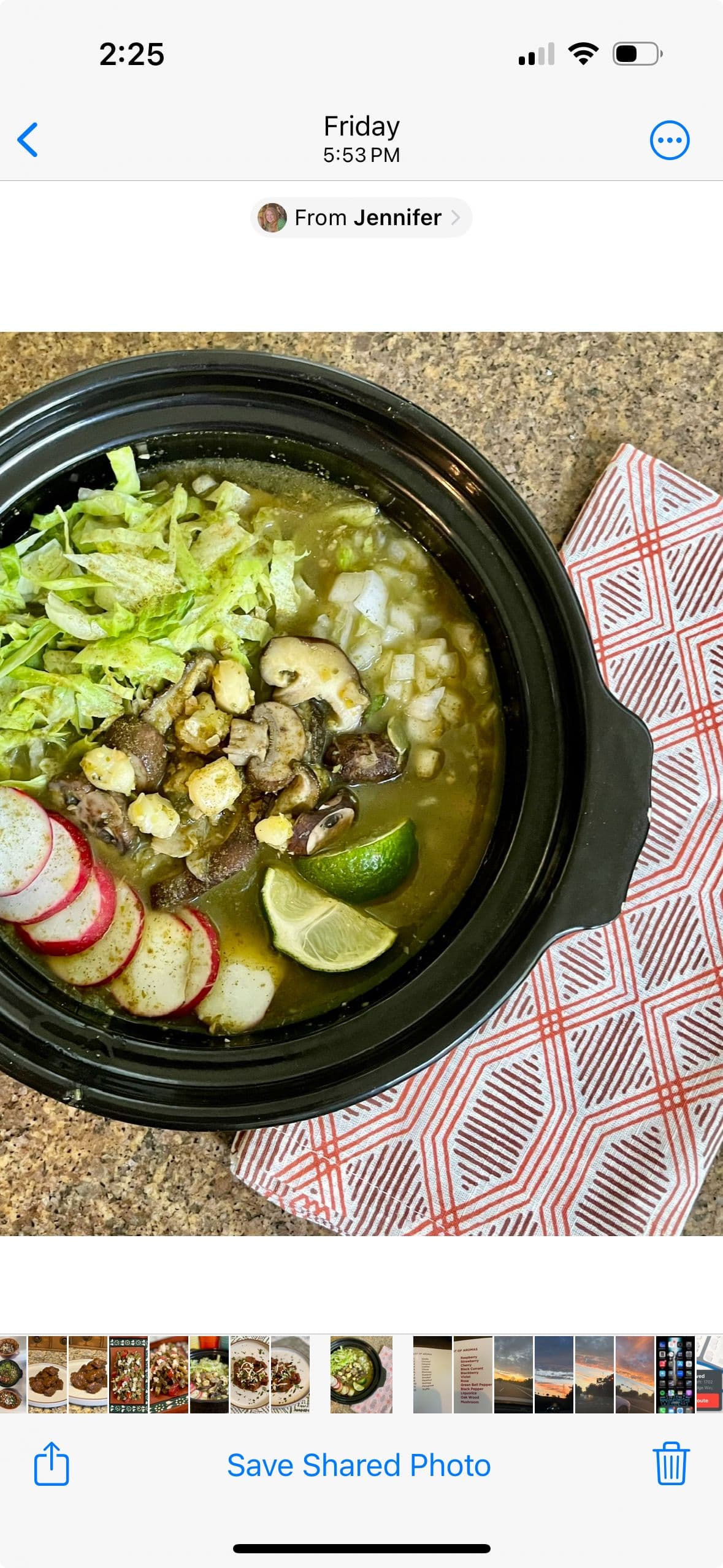 Pozole verde with mushrooms