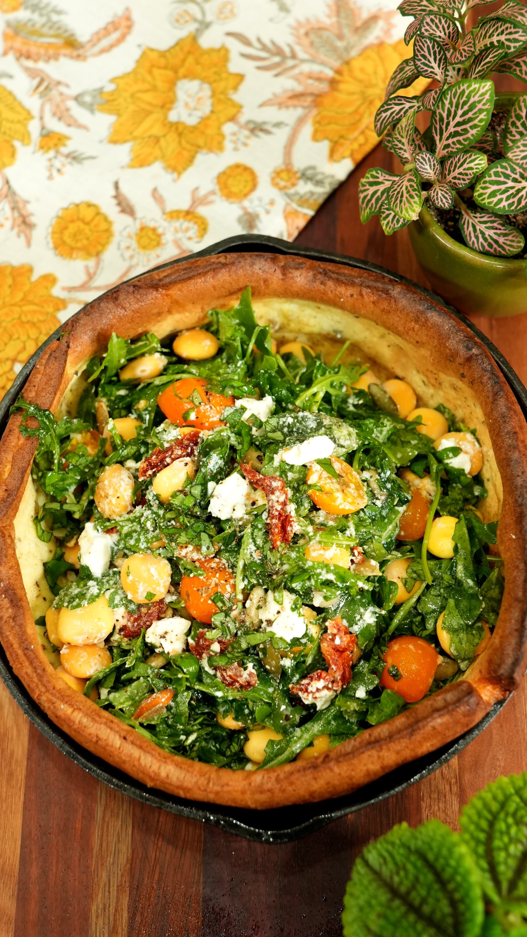 Protein Flip™ Savory Dutch Baby with Arugula & Lupini Bean Salad