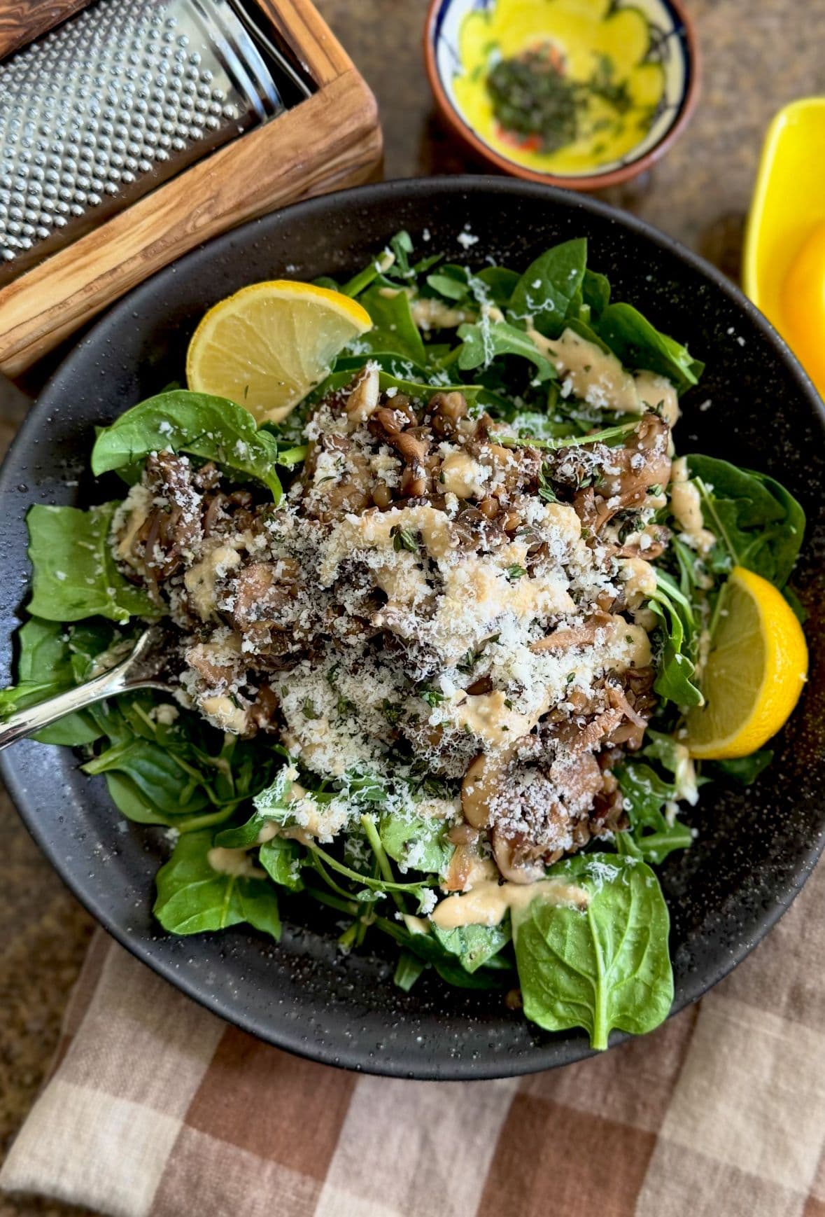 Warm Balsamic Mushroom and Lentil Salad Recipe