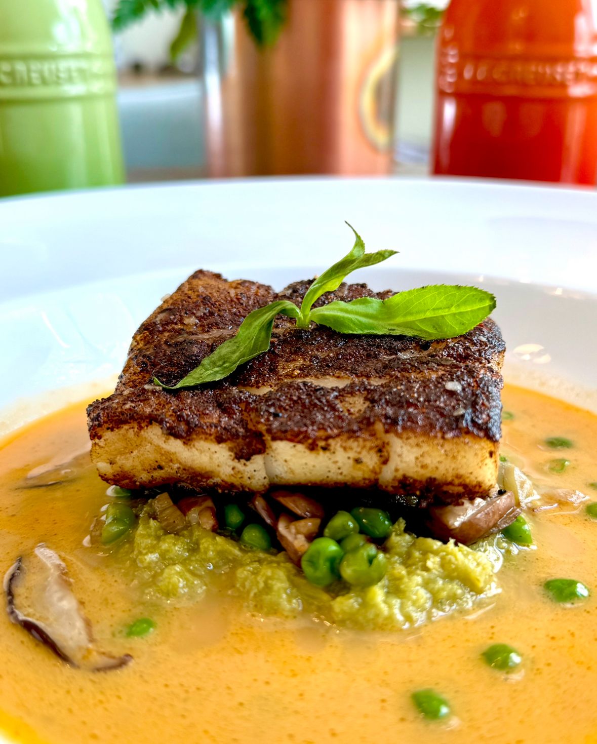 Porcini dusted Cod w Asparagus puree | Chef Healthy Henry