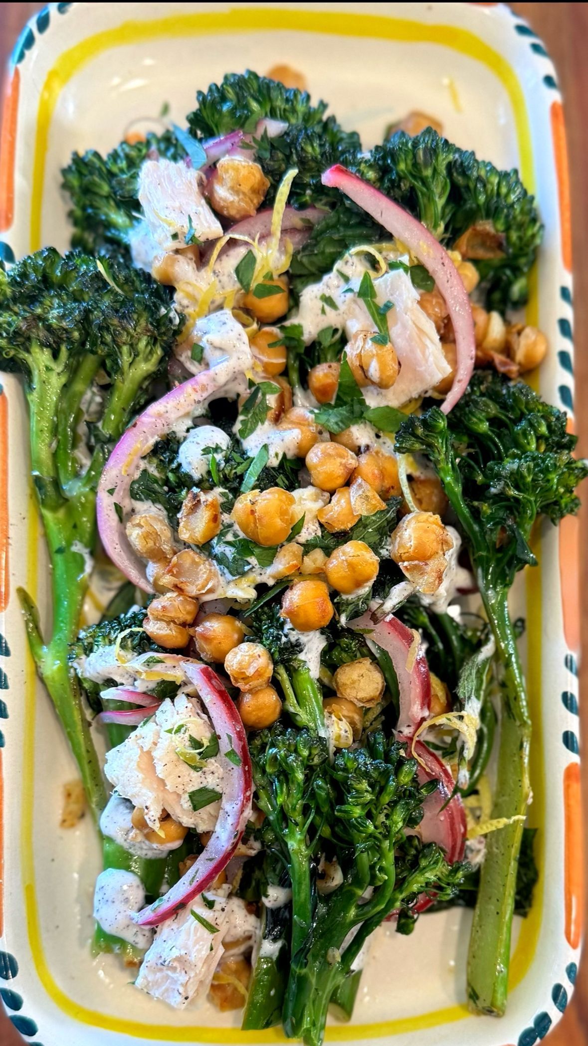 Vibrant Broccolini Salad with Crispy Chickpeas, Sumac Dressing, and Albacore Tuna | Chef Healthy Henry